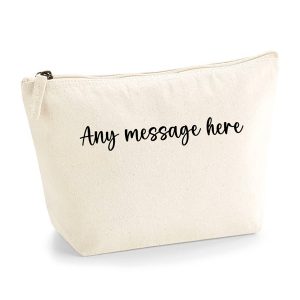 Canvas accessory bag personalised