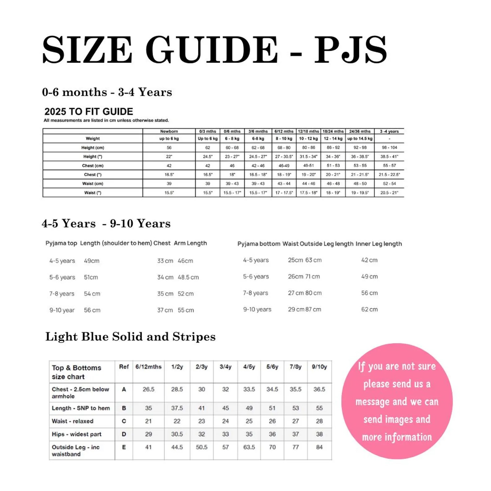 pj size guide